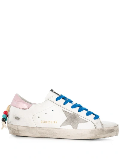 Shop Golden Goose White Leather Sneakers