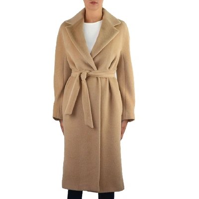 Shop Max Mara Studio Women's Beige Wool Coat