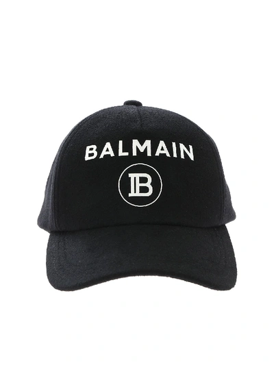 Shop Balmain Black Cotton Hat