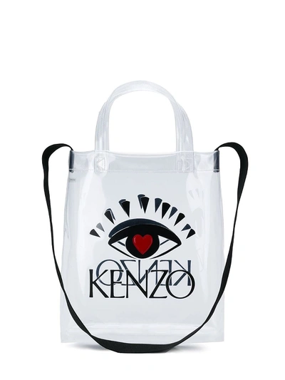 Shop Kenzo White Synthetic Fibers Handbag