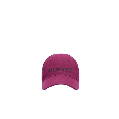 Shop Balenciaga Purple Cotton Hat