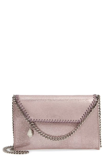 Shop Stella Mccartney Mini Falabella Faux Leather Crossbody Bag - Pink In Blush