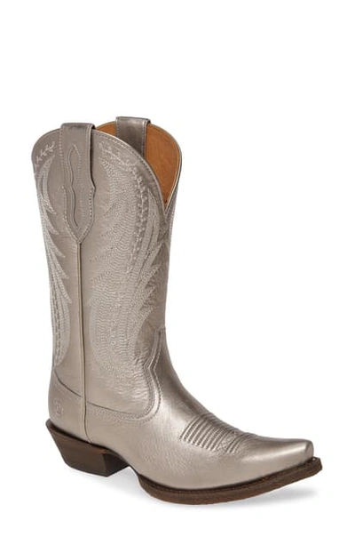 Shop Ariat Tailgate Western Boot In Silver Metallic