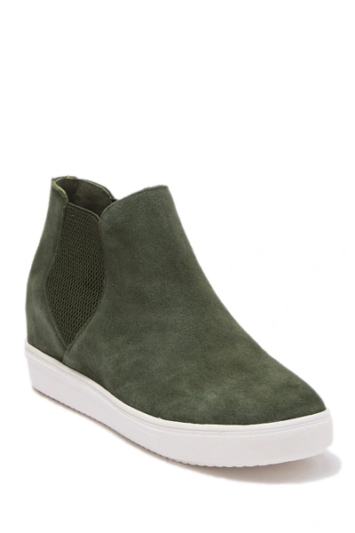 Shop Steve Madden Sultan Chelsea Wedge Sneaker In Olive Suede