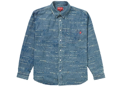 Pre-owned Dimensions Logo Denim Shirt Blue