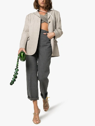 Shop Jacquemus Moyo Boxy Blazer In Grey