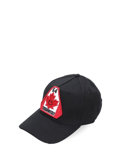 Shop Dsquared2 Maple Leaf Patch Baseball Cap In Black