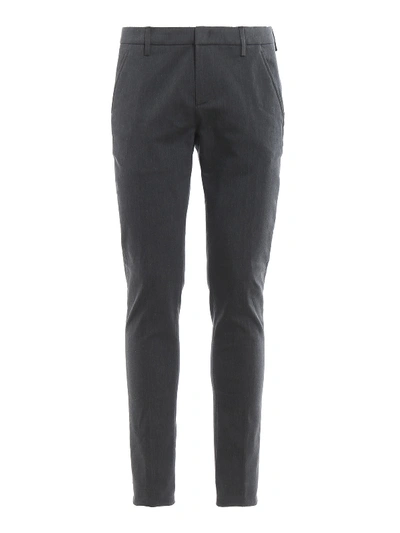 Shop Dondup Gaubert Jersey Trousers In Dark Grey