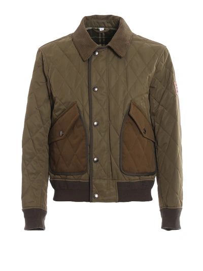Shop Burberry Chilton Diamond Quilted Jacket In Dark Green
