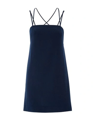 Shop Milly Short Dress In Dark Blue
