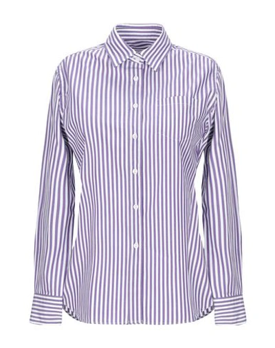 Shop Orian Striped Shirt In Purple