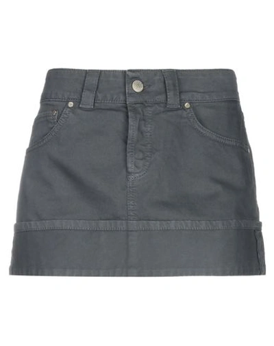 Shop Dondup Denim Skirt In Grey