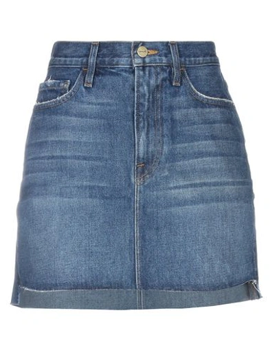Shop Frame Denim Skirts In Blue