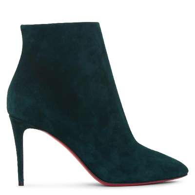 Shop Christian Louboutin Eloise Booty 85 Suede Boots In Green