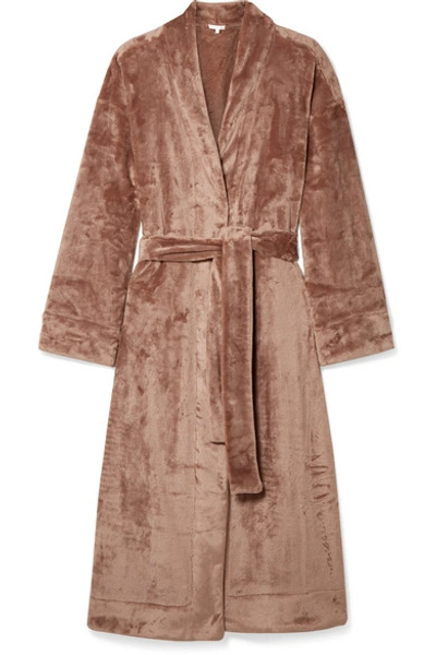 Shop Skin Whitney Velour Robe In Brown
