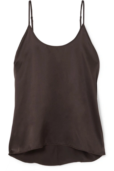 Shop Atm Anthony Thomas Melillo Silk-satin Camisole In Chocolate