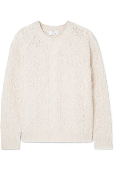 Shop Allude Cable-knit Merino Wool Sweater In Cream