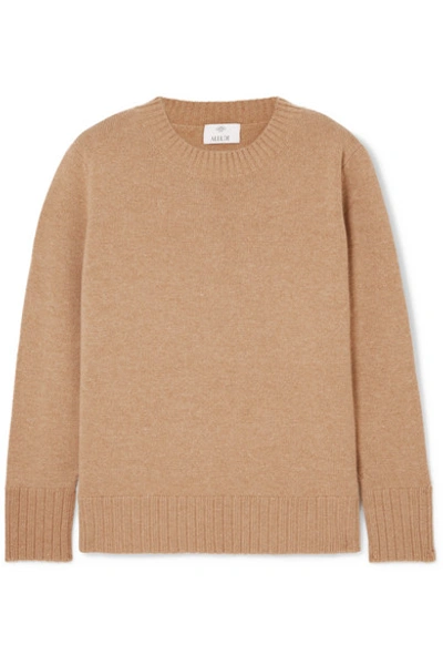 Shop Allude Wool And Cashmere-blend Sweater In Camel