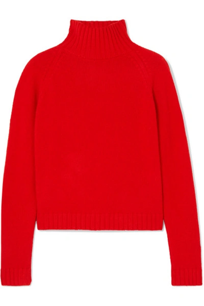 Shop The Elder Statesman Highland Cashmere Turtleneck Sweater In Red