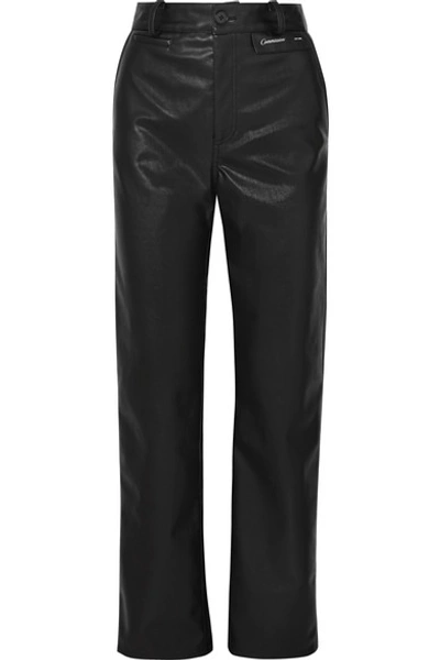 Shop Commission Faux-leather Straight-leg Pants In Black