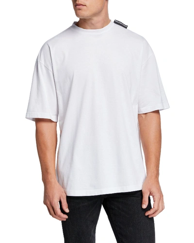 Shop Balenciaga Men's Regular-fit Crewneck T-shirt In White