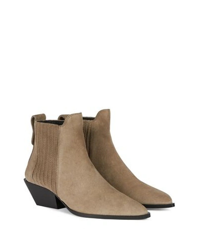 Shop Furla Lady M Ankle Boot T.45 Woman Ankle Boots Sand Size 6 Soft Leather, Polyester In Beige