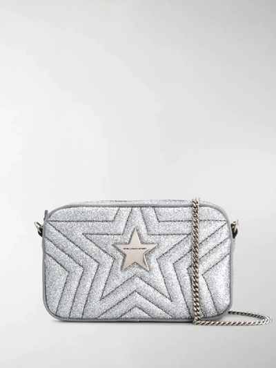 Shop Stella Mccartney Star Glitter Crossbody Bag In Silver