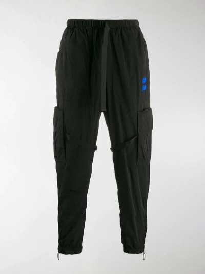 Shop Off-white Mid-rise Cargo Trousers In Black