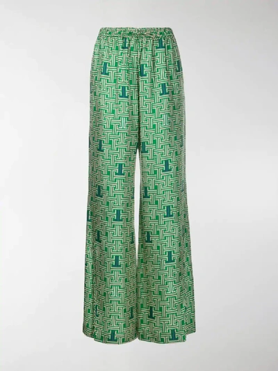 Shop Lanvin Drawstring Waist Trousers In Green
