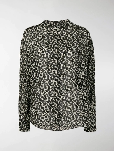 Shop Isabel Marant Metallic Detail Printed Blouse In Black