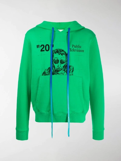 Shop Off-white Public Television Hoodie In Green