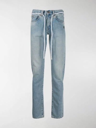 Shop Off-white Straight-leg Relaxed Jeans In Blue