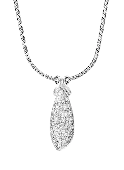 Shop John Hardy 'asli Classic Chain' Diamond Silver Pendant Necklace