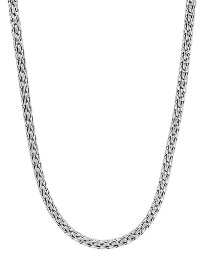 Shop John Hardy Silver Slim Chain Necklace In Metallic
