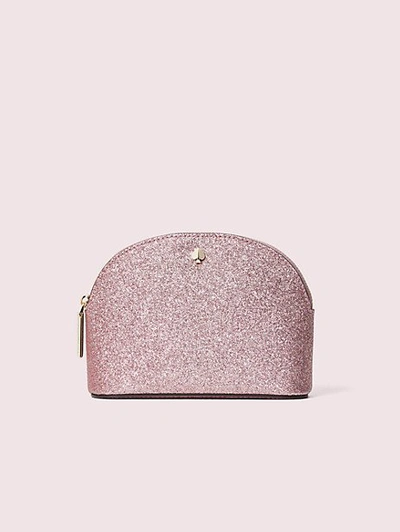 Shop Kate Spade Burgess Court Small Dome Cosmetic Case In Rose Gold