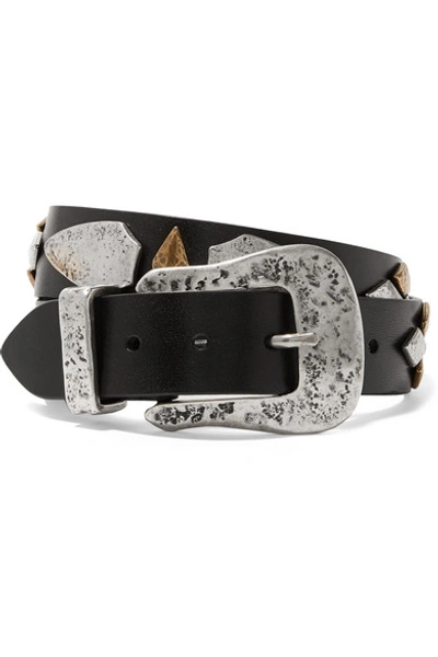 Shop Isabel Marant Derin Embellished Leather Belt In Black
