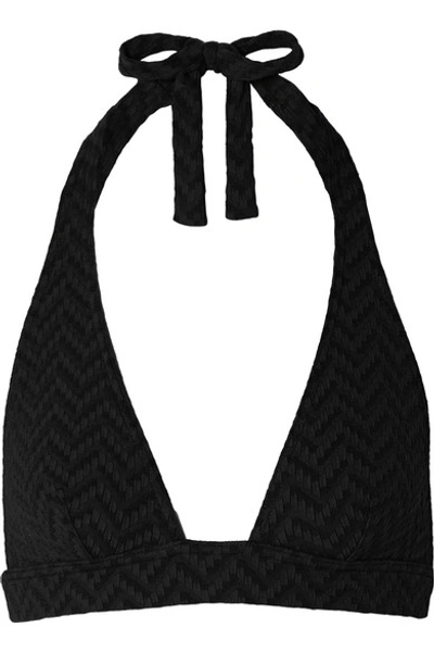 Shop Eres Tailleur Seersucker Triangle Bikini Top In Black
