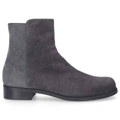 Shop Stuart Weitzman Classic Ankle Boots Easyon Suede In Grey