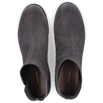 Shop Stuart Weitzman Classic Ankle Boots Easyon Suede In Grey