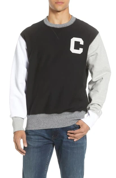 Shop Todd Snyder + Champion Colorblock Crewneck Sweatshirt In Black