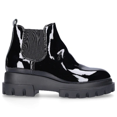 Shop Agl Attilio Giusti Leombruni Chelsea Boots D756502 Lackleder Schwarz In Black