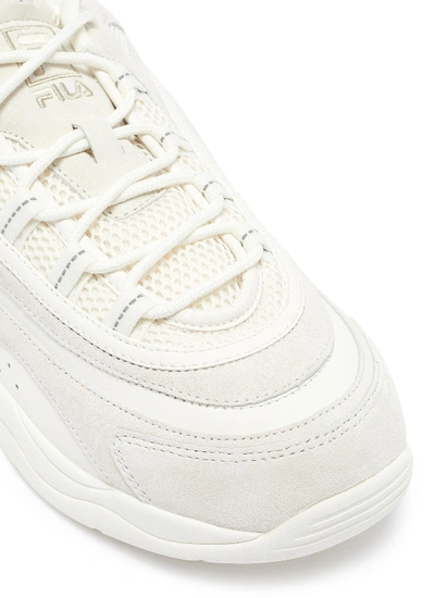 Shop Fila 'ray' Chunky Outsole Panelled Sneakers In White