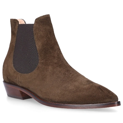 Shop Agl Attilio Giusti Leombruni Chelsea Boots D530534 Veloursleder Olive