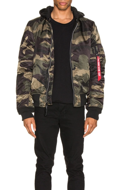 Shop Alpha Industries Ma-1 Natus In Dark Wood Camo