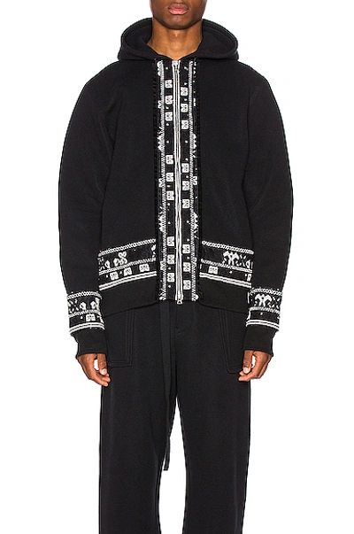 Shop Sacai Sponge Sweat Zip Jacket In Black