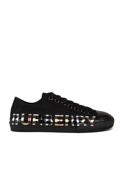 Shop Burberry Larkhall M Logo Dk Sneaker In Black & Archive Beige