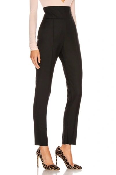 Alexandre Vauthier High Waist Grain De Poudre Skinny Pants In Black