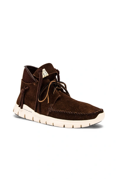 Shop Visvim Ute Moc Trainer Mid-folk In Dark Brown