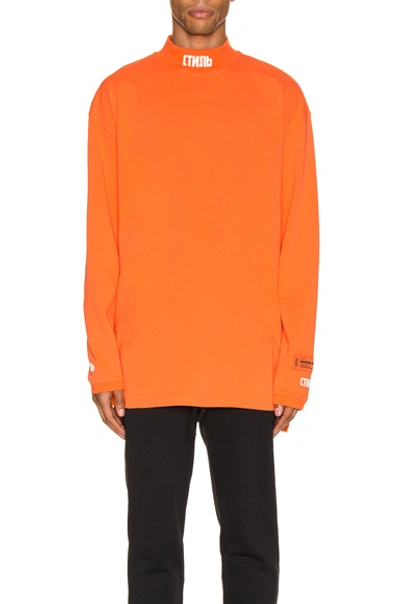 Shop Heron Preston Ctnmb Turtleneck In Orange