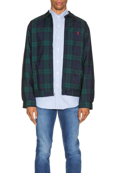 Shop Polo Ralph Lauren Polyester Micro Bi In Blackwatch Plaid